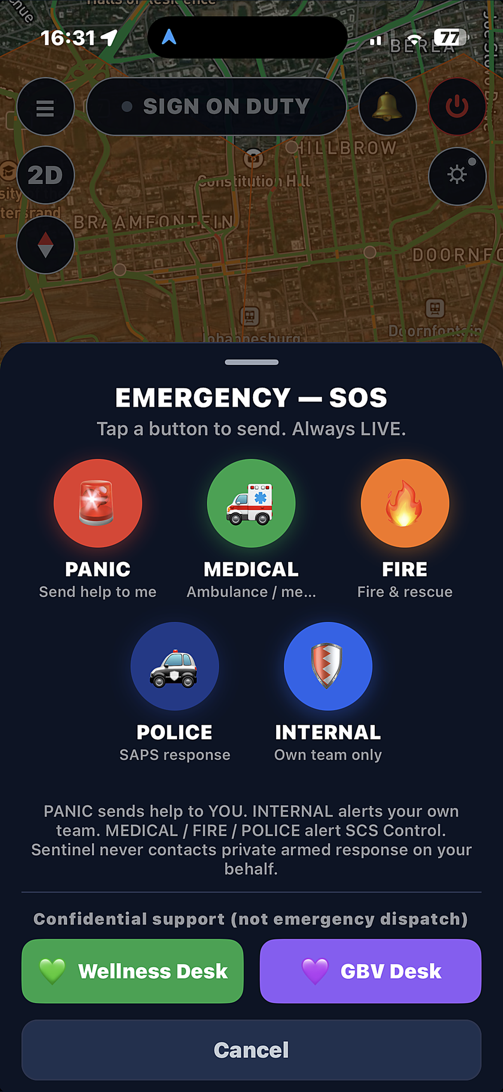One-tap emergency SOS