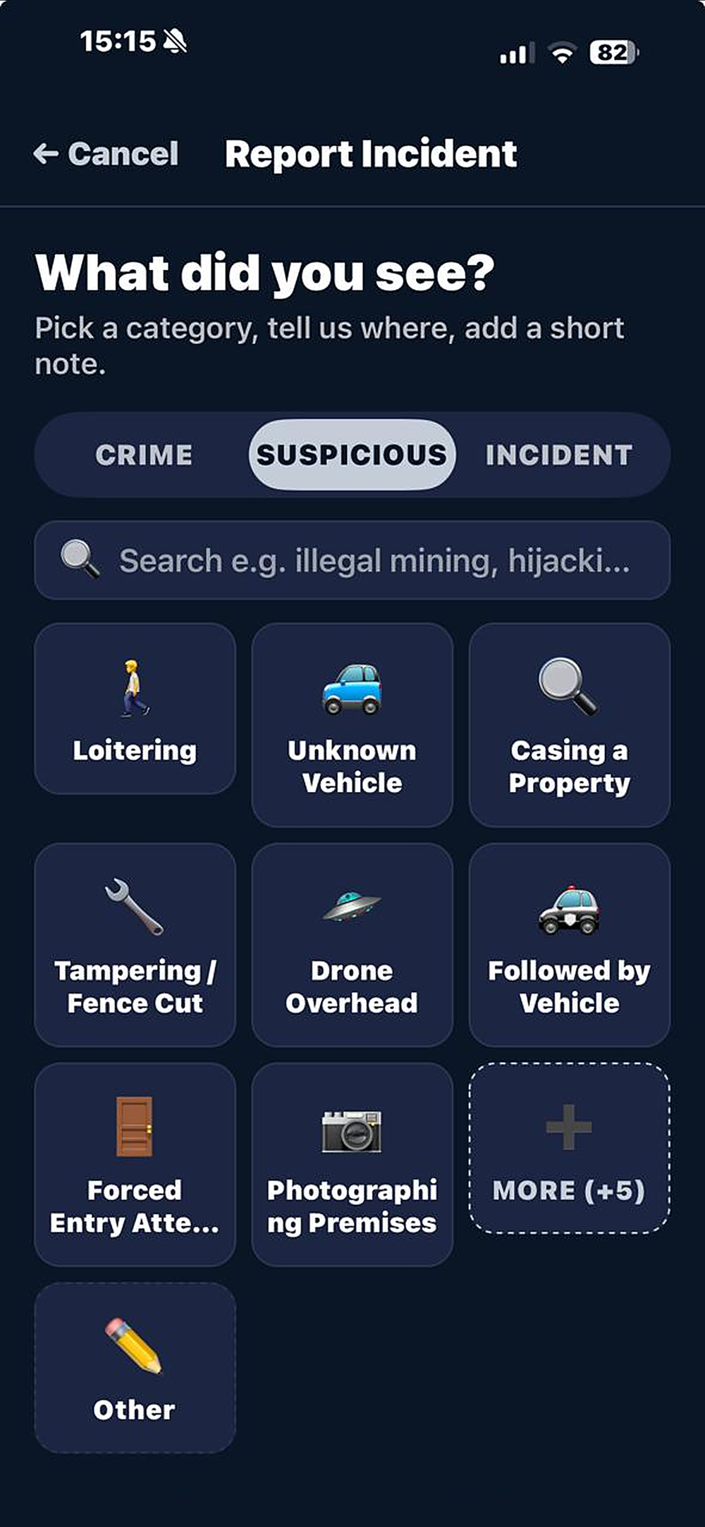 Report suspicious activity