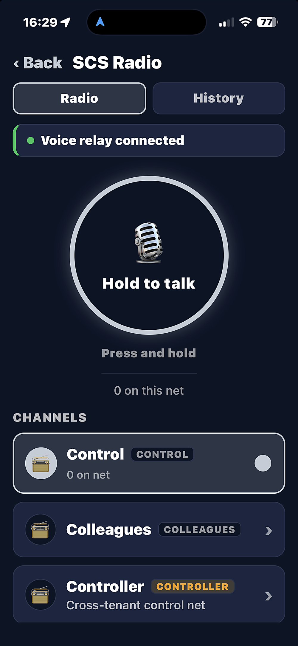 Push-to-talk radio